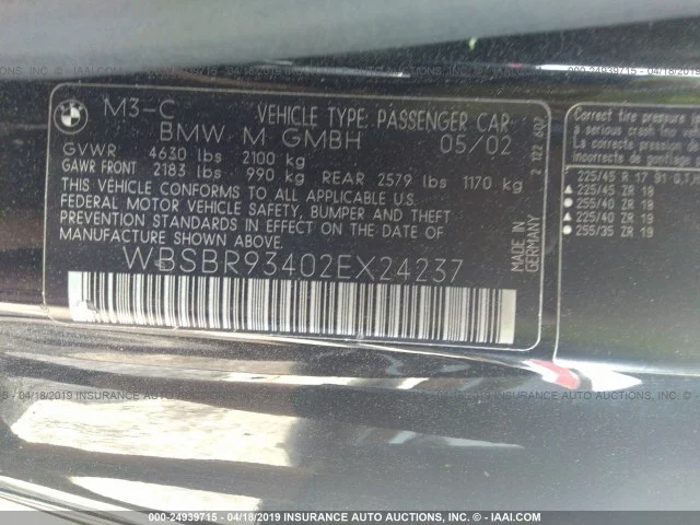 Продажа BMW M3 3.2 (343Hp) (S54B32) RWD MT по запчастям