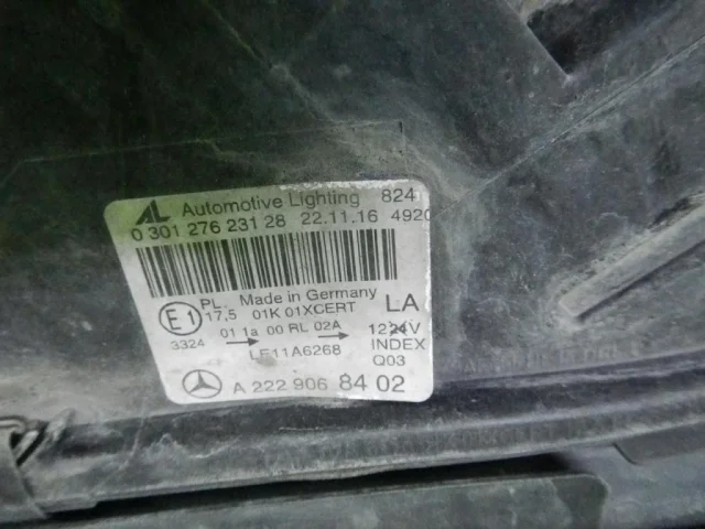 Фара ксенон левая для Mercedes-Benz S class W222 2013-2017 на фотографиях