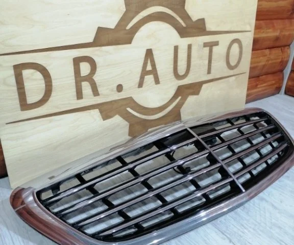 Решетка переднего бампера для Mercedes-Benz S class W222 2013-2017 на фотографиях
