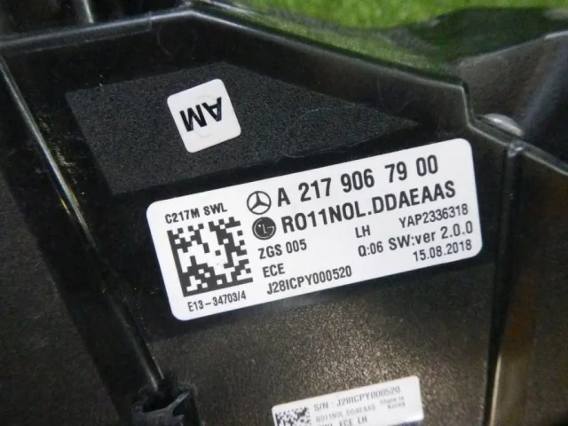 Фонарь левый для Mercedes-Benz S class C217 rest 2017-2020 на фотографиях