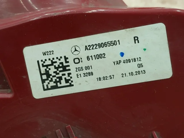 Стоп-сигнал правый для Mercedes-Benz S class W222 2013-2017 на фотографиях