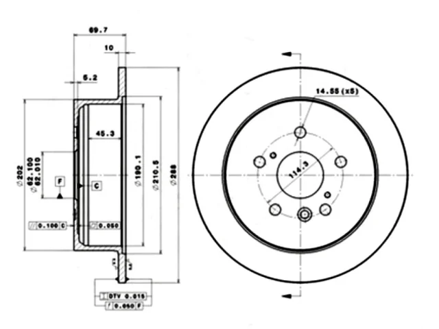 Диски тормозные задние (комплект) для Lexus RX GGL10,15,16W, GYL10,15,16W (JDM) 2009-2014 на фотографиях